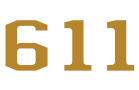 “611” can be in Gold against a plain background.
